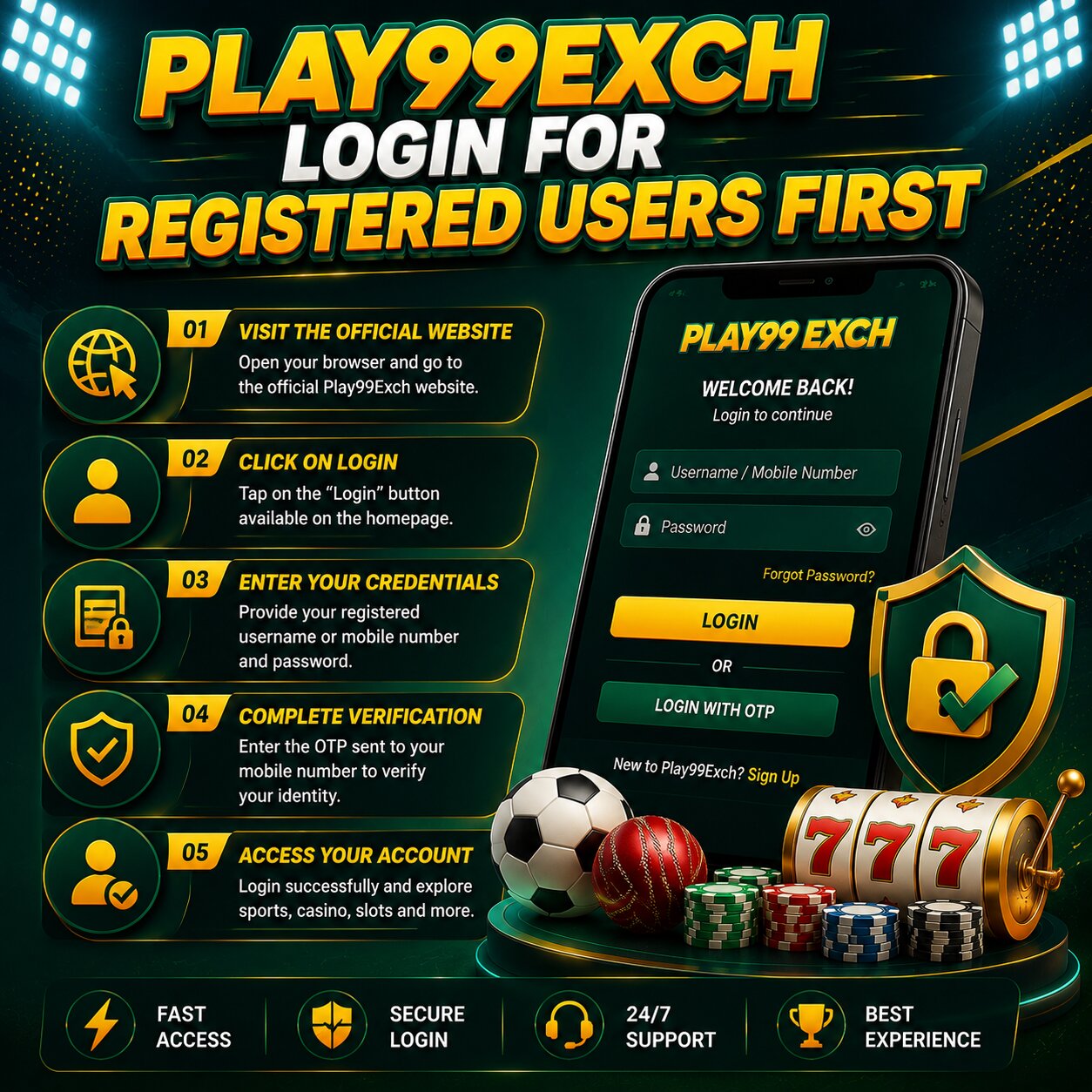 Secure Play99Exch login verification on a smartphone